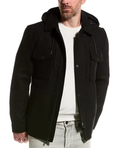 Cole Haan Signature Twill Wool-blend Field Jacket In Black