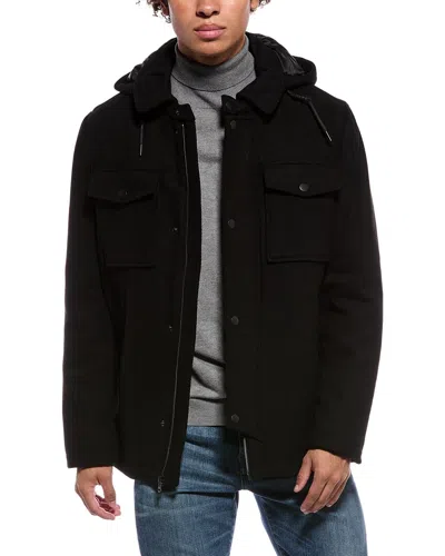 Cole Haan Signature Twill Wool-blend Field Jacket In Black