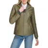 Cole Haan Signature Wing Collar Leather Jacket In Sage