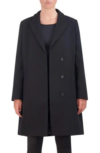 Cole Haan Signature Wool Blend Coat In Black