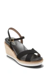 Cole Haan Silvee Espadrille Wedge Sandal In Black Suede