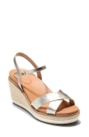 Cole Haan Silvee Espadrille Wedge Sandal In Soft Gold Leather