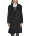 Cole Haan Single Breasted Notch Collar Coat In Blue