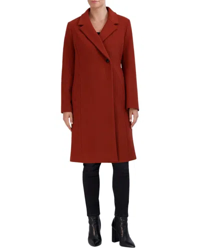 Cole Haan Wool-blend Coat In Red