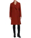 Cole Haan Single Breasted Wool-blend Coat In Red