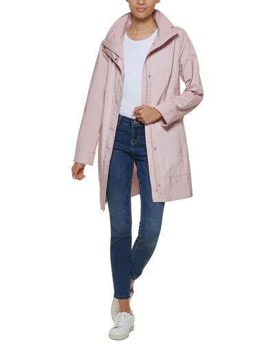 Cole Haan Single-breasted Rain Jacket In Pink