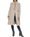 Cole Haan Women's Double Breasted Wool Blend Coat In Beige