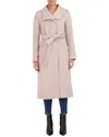 Cole Haan Slick Wool-blend Belted Coat In Neutral