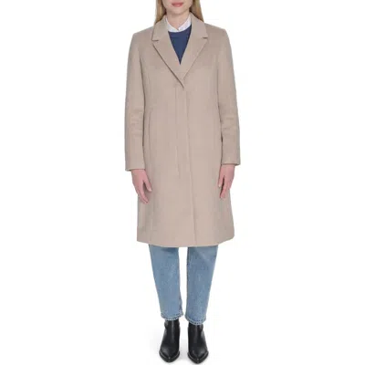 Cole Haan Slick Wool Blend Coat In Neutral