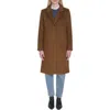 Cole Haan Slick Wool Blend Coat In Brown