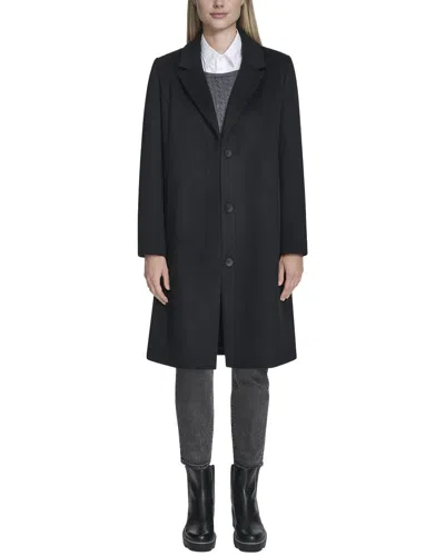 Cole Haan Slick Wool-blend Coat In Black