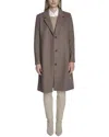 Cole Haan Slick Wool-blend Coat In Brown
