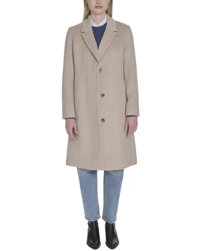 Cole Haan Slick Wool-blend Coat In Neutral