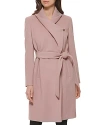 Cole Haan Slick Wrap Coat In Dusty Rose