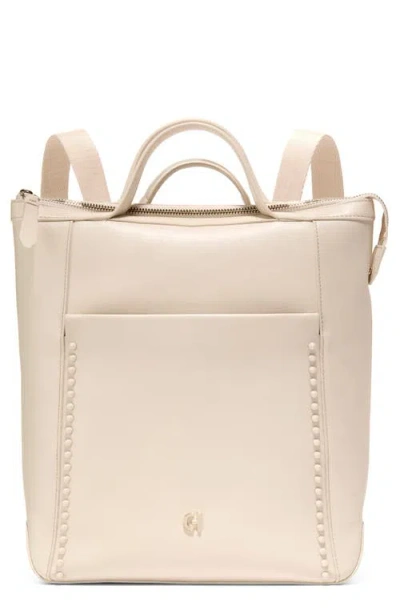 Cole Haan Small Grand Ambition Leather Convertible Backpack In Sand Dollar