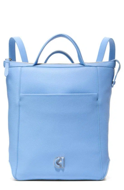 Cole Haan Small Grand Ambition Leather Convertible Luxe Backpack In Vista Blue
