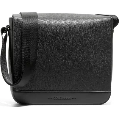 Cole Haan Small Triboro Leather Messenger Bag In Black