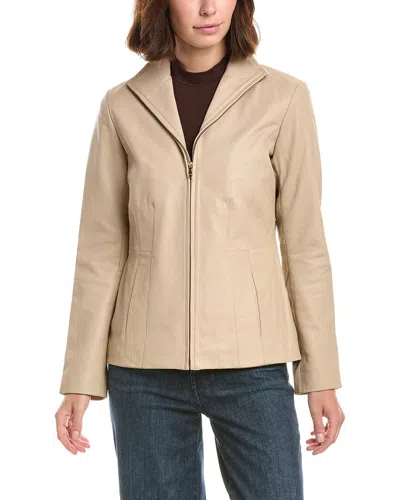 Cole Haan Smooth Lamb Jacket In Neutral