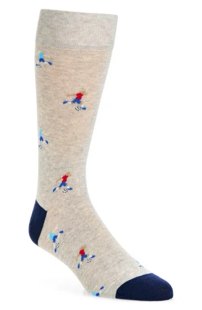 Cole Haan Soccer Player Cotton Blend Dress Socks In Neutral