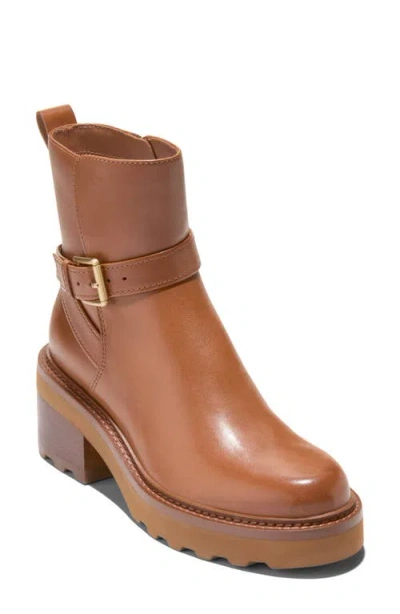 Cole Haan Solene Lug Buckle Bootie In British Tan Leather