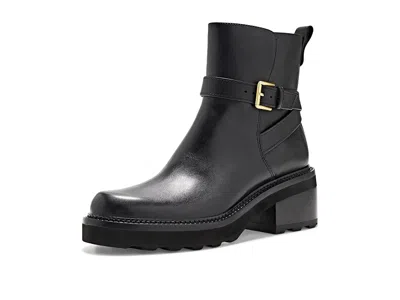 Cole Haan Solene Lug Buckle Boots Women's Boots Black Leather: 8.5 B - Medium In Multi