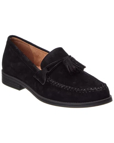 Cole Haan Stassi Soft Tassel Suede Loafer In Black