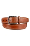 Cole Haan Stitched Leather Belt In Tan