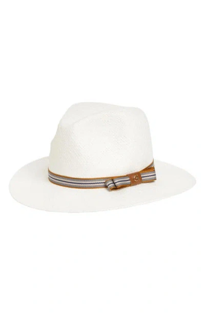 Cole Haan Straw Fedora Hat In White