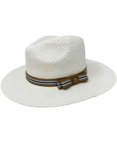 Cole Haan Straw Fedora Hat In White