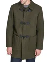 Cole Haan Stretch Duffle Coat In Green