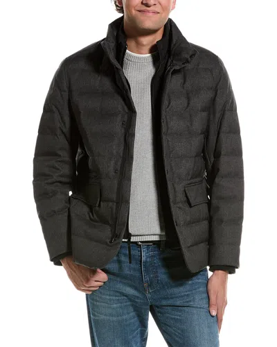 Cole Haan Stretch Twill Double Bib Jacket In Grey