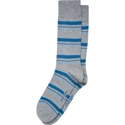 Cole Haan Stripe Dress Socks In Gray