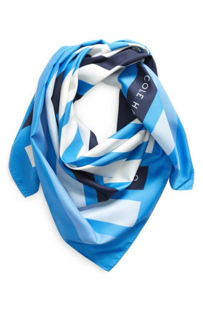 Cole Haan Stripe Square Scarf In Blue
