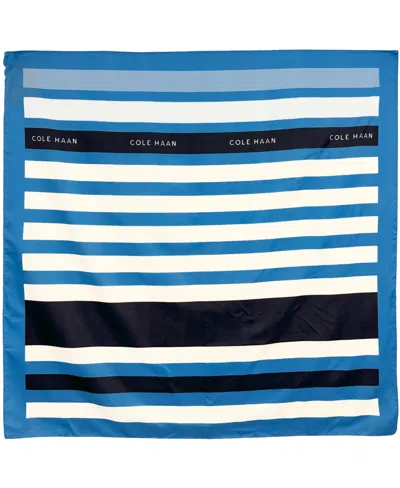 Cole Haan Striped Square Scarf In Marine