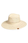 Cole Haan Striped Straw Hat In Natural
