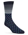 Cole Haan Stripes & Dots Socks In Marine Blue