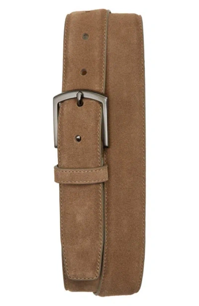 Cole Haan Suede Belt In Taupe