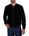 Cole Haan Suede Bomber Jacket In Black