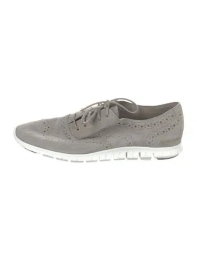 Pre-owned Cole Haan Suede Sneakers In Silver
