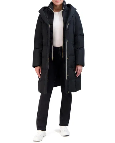 Cole Haan Taffeta Down Coat In Black