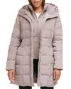 Cole Haan Zip-front Puffer Coat In Brown