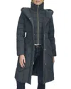 Cole Haan Signature 40in Taffeta Down Coat With Hood In Grey