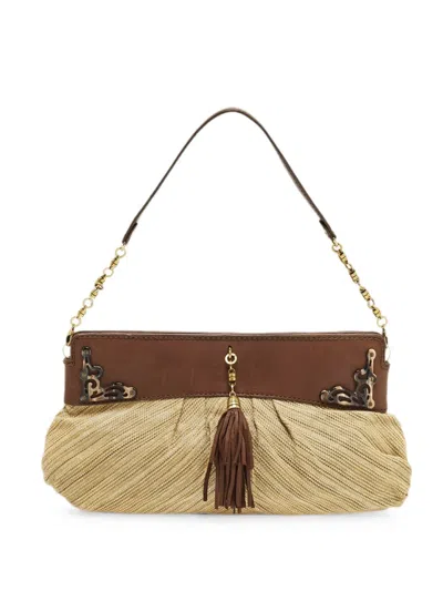 Pre-owned Cole Haan Tassel Shoulder Bag In Yellow