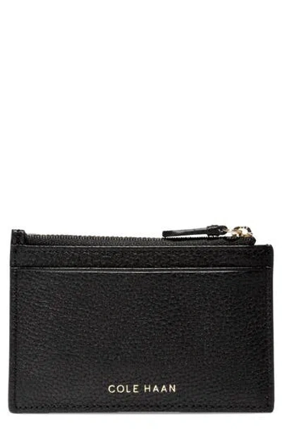 Cole Haan Top Zip Card Case In Gold