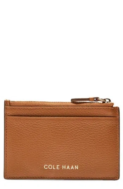 Cole Haan Top Zip Card Case In Brown