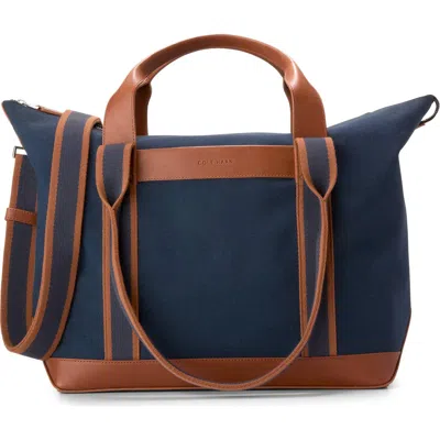 Cole Haan Total Water Resistant Tote Bag In Navy Blazer/new British Tan