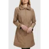 Cole Haan Travel Packable Hooded Rain Jacket In Champagne