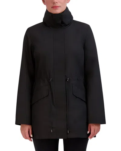 Cole Haan Travel Packable Rain Jacket In Black