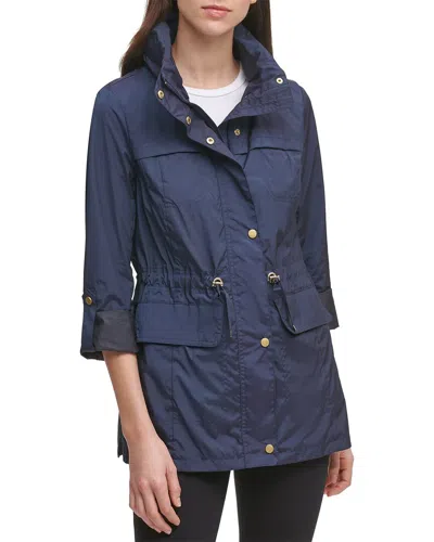 Cole Haan Travel Packable Rain Jacket In Blue