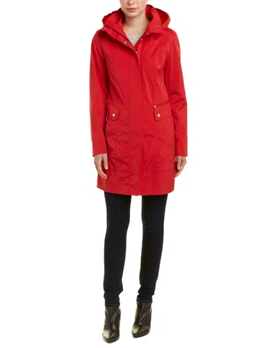 Cole Haan Travel Packable Rain Jacket In Red